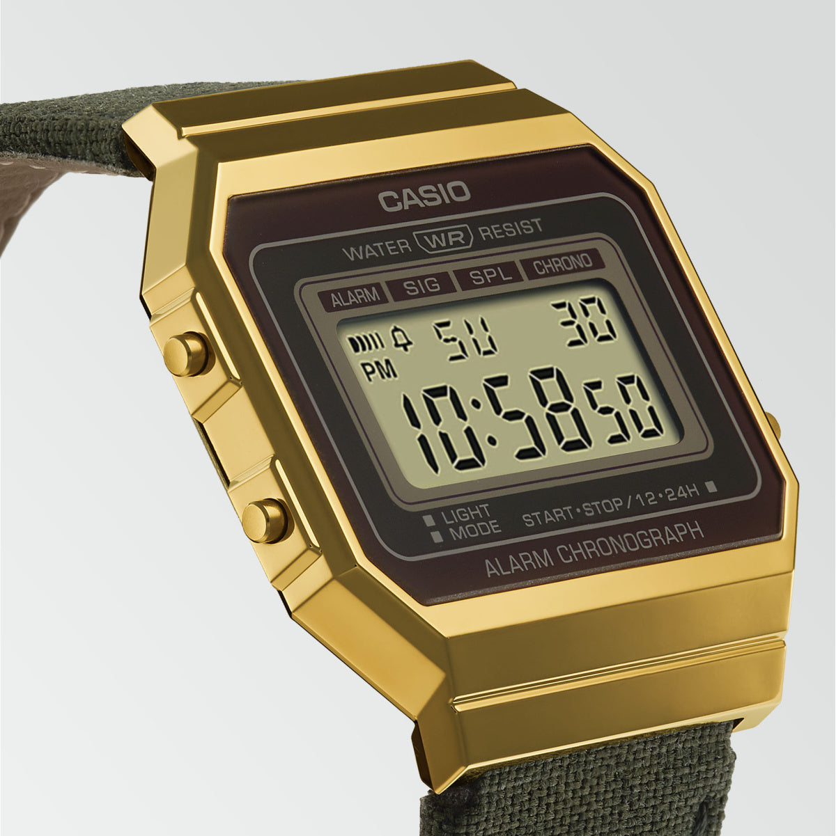 Casio Vintage Super Slim Digital Cloth Belt Watch A700WEGL-3AEF