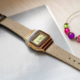 Casio Vintage Super Slim Digital Cloth Belt Watch A700WEGL-5AEF