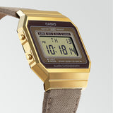 Casio Vintage Super Slim Digital Cloth Belt Watch A700WEGL-5AEF