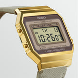 Casio Vintage Super Slim Digital Cloth Belt Watch A700WEGL-7AEF