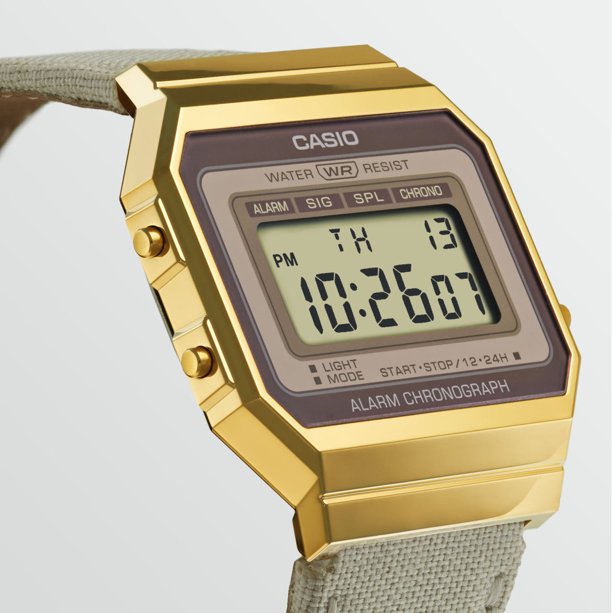 Casio Vintage Super Slim Digital Cloth Belt Watch A700WEGL-7AEF