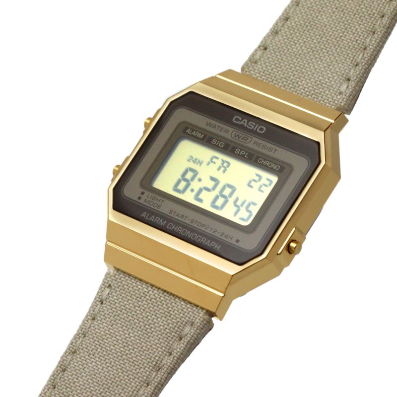 Casio Vintage Super Slim Digital Cloth Belt Watch A700WEGL-7AEF
