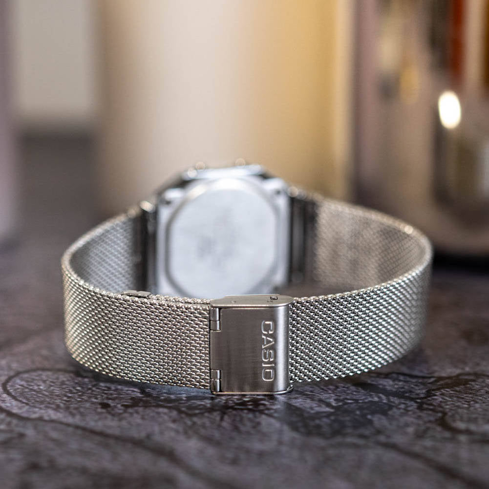 Casio Vintage Super Slim Digital Mesh Chain Watch A700WEMS-1BDF