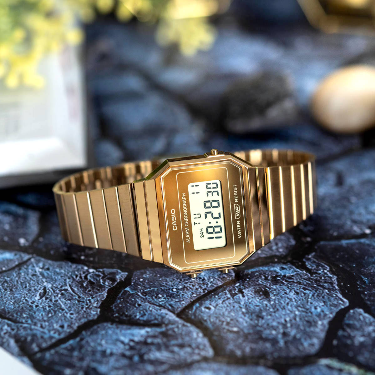 Casio Vintage Super Slim Digital Chain Watch A700WEVG-9ADF