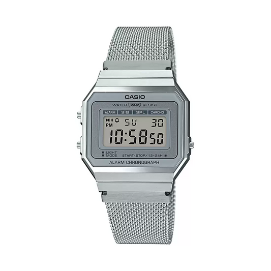Casio Vintage Super Slim Digital Mesh Chain Watch A700WM-7ADF
