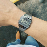 Casio Vintage Super Slim Digital Mesh Chain Watch A700WM-7ADF