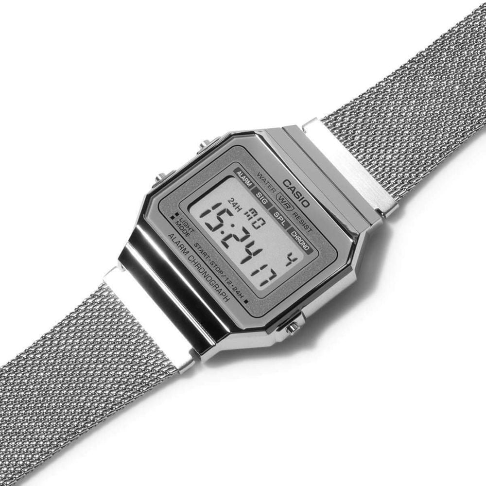 Casio Vintage Super Slim Digital Mesh Chain Watch A700WM-7ADF