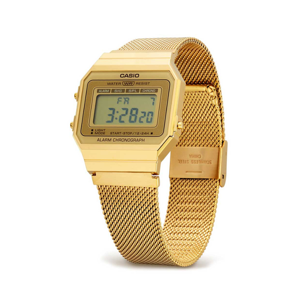Casio Vintage Super Slim Digital Mesh Chain Watch A700WMG-9ADF