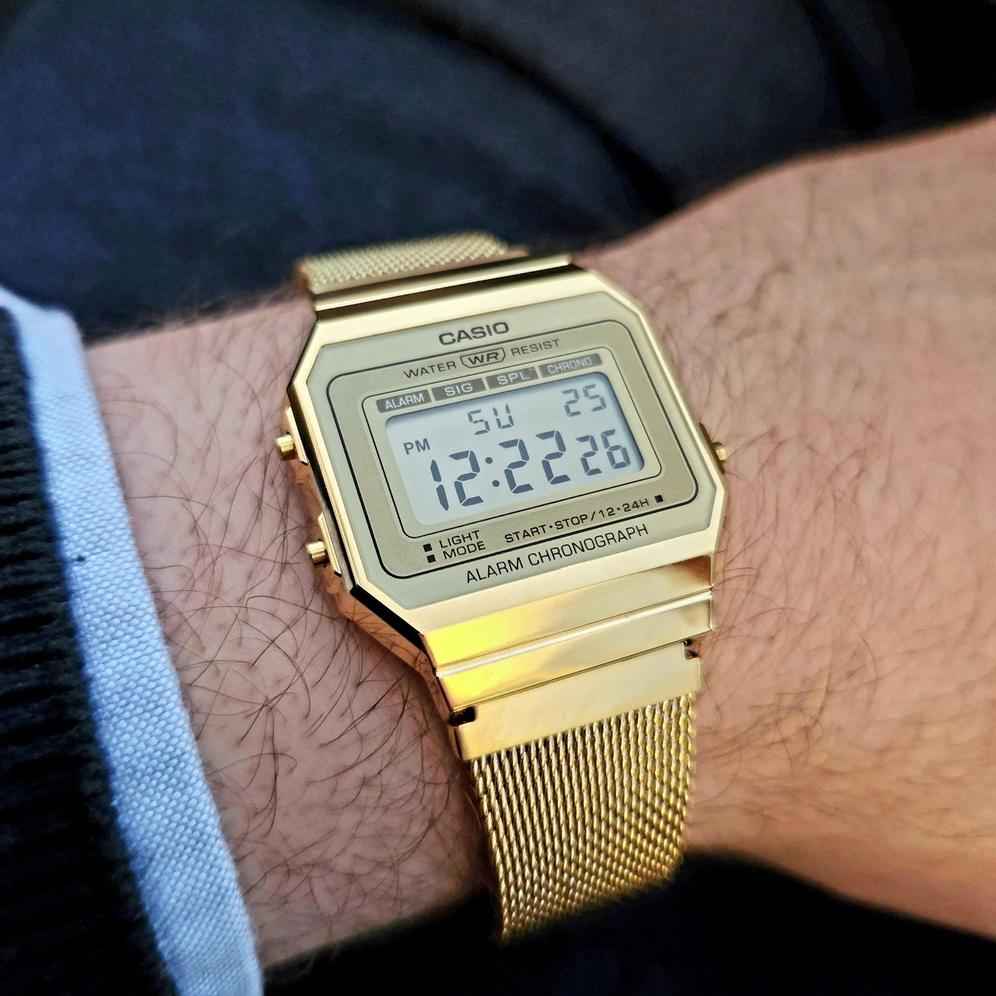 Casio Vintage Super Slim Digital Mesh Chain Watch A700WMG-9ADF