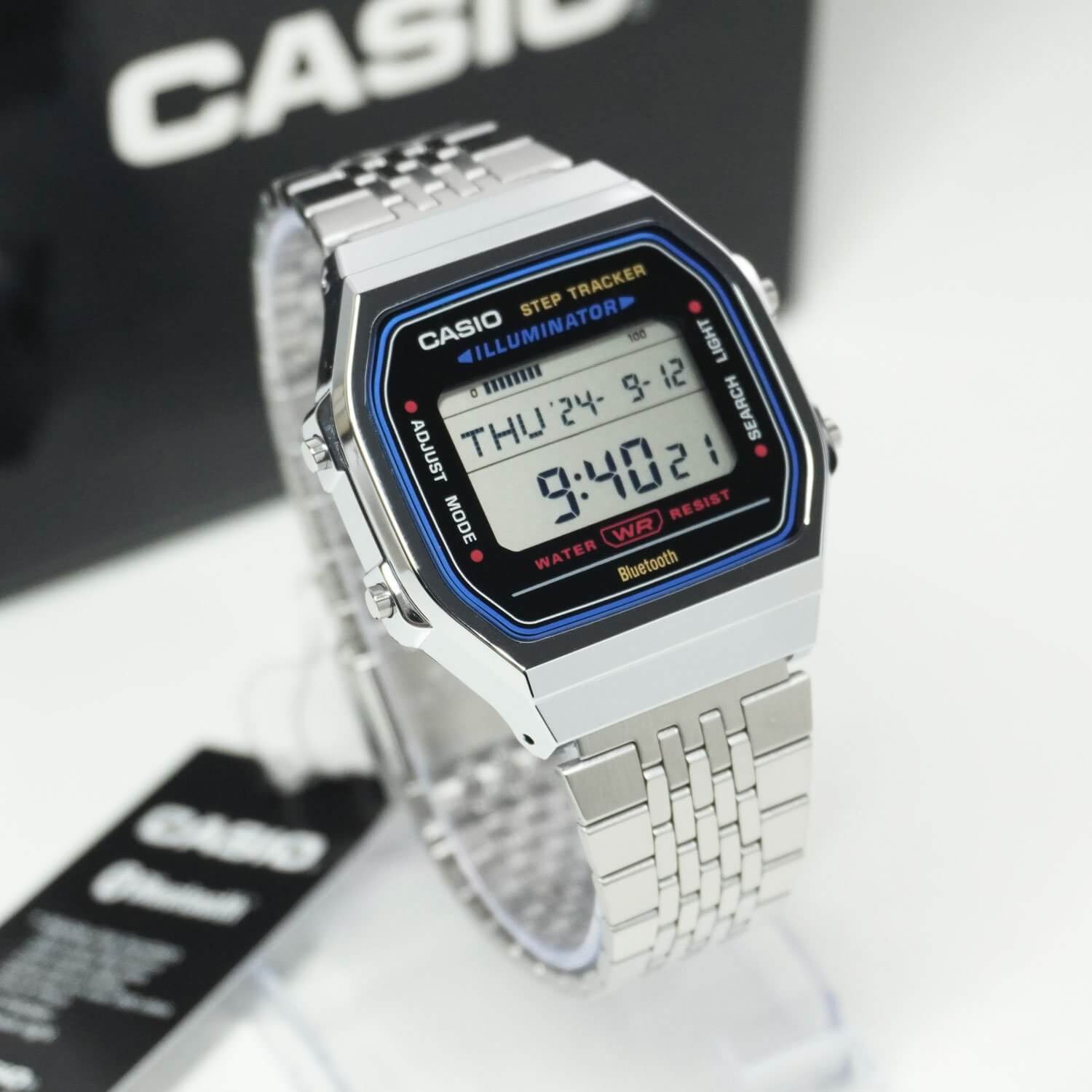 Casio Vintage Step Tracker Bluetooth Chain Watch ABL-100WE-1ADF