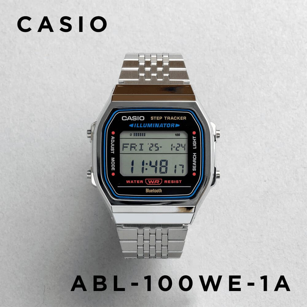 Casio Vintage Step Tracker Bluetooth Chain Watch ABL-100WE-1ADF