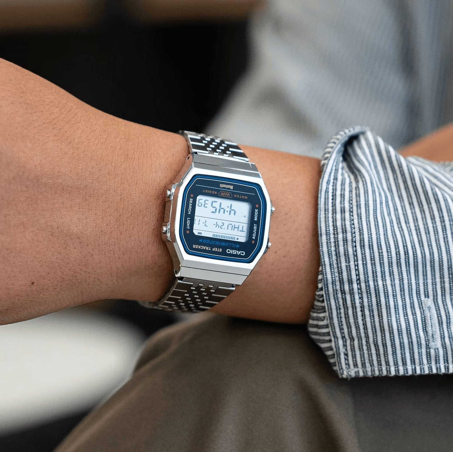 Casio Vintage Step Tracker Bluetooth Chain Watch ABL-100WE-1ADF