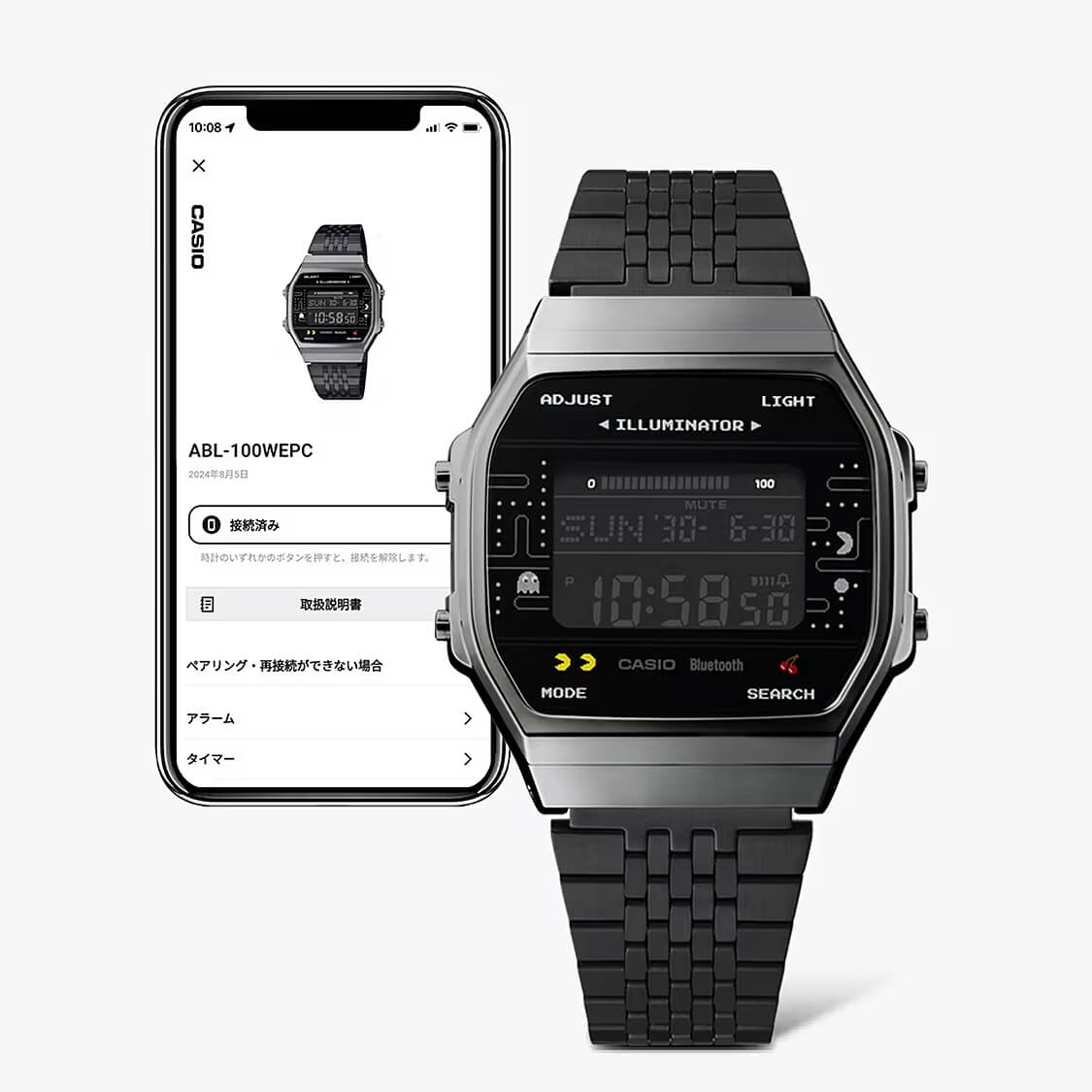 Casio Vintage Step Tracker Bluetooth Chain Watch ABL-100WEPC-1BDF