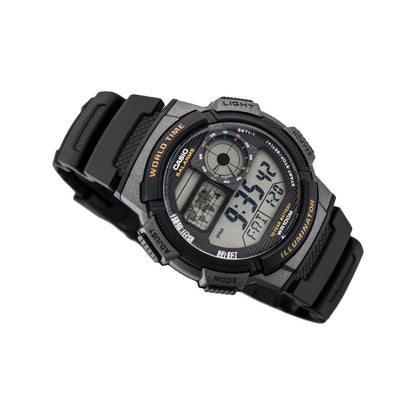 Casio Youth World Time Digital Resin Belt Watch AE-1000W-1AVDF