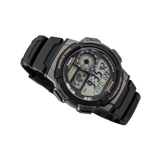 Casio Youth World Time Digital Resin Belt Watch AE-1000W-1AVDF