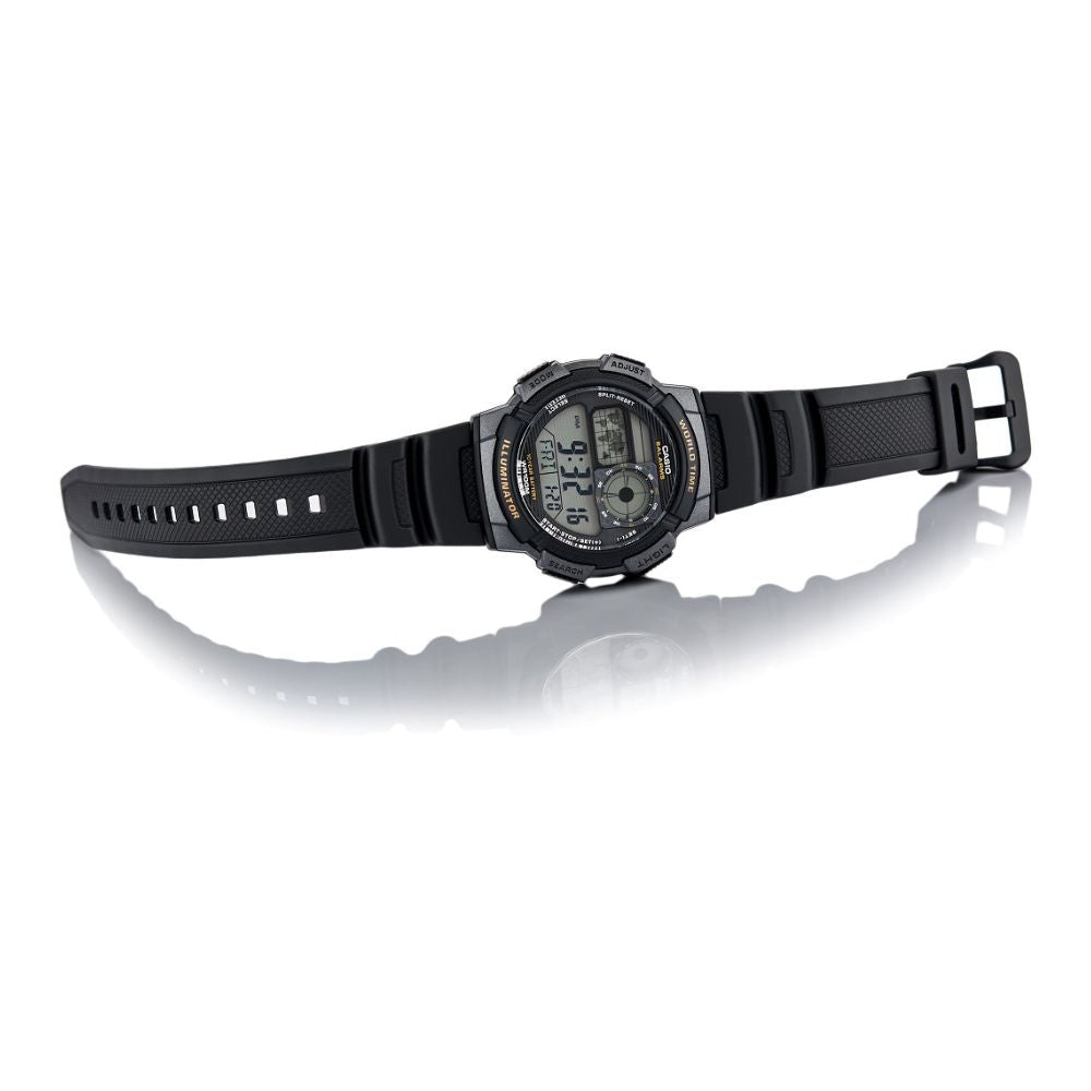 Casio Youth World Time Digital Resin Belt Watch AE-1000W-1AVDF