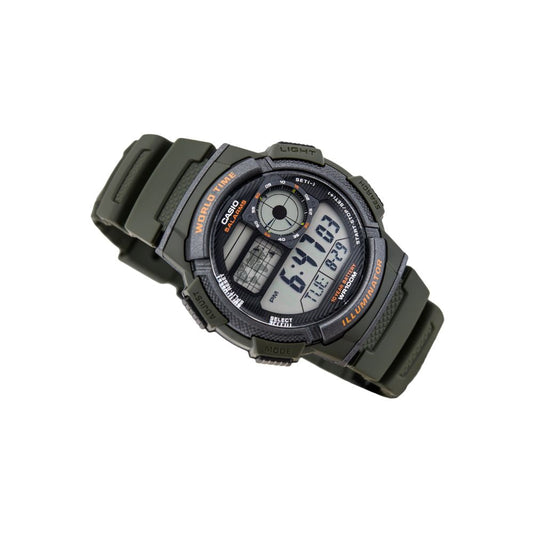 Casio Youth World Time Digital Resin Belt Watch AE-1000W-3AVDF