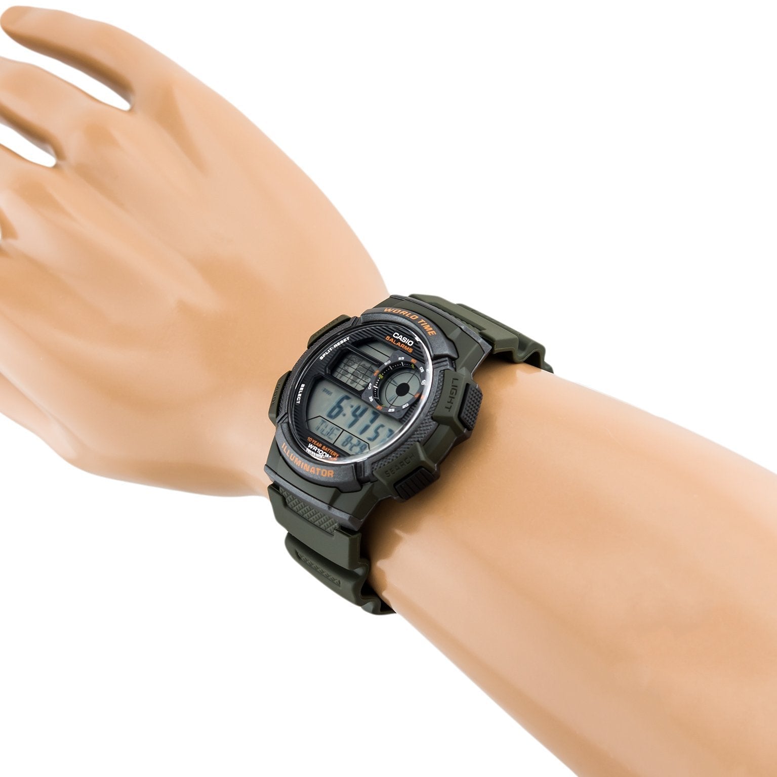 Casio Youth World Time Digital Resin Belt Watch AE-1000W-3AVDF