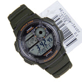 Casio Youth World Time Digital Resin Belt Watch AE-1000W-3AVDF