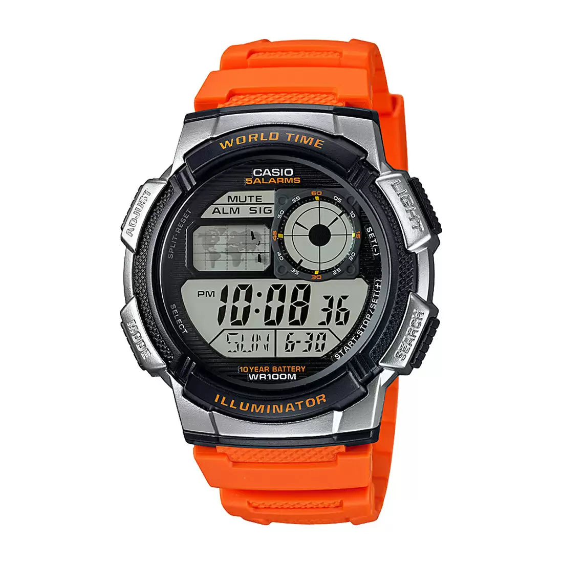 Casio Youth World Time Digital Resin Belt Watch AE-1000W-4BVDF