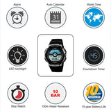 Casio Youth World Time Digital Resin Belt Watch AE-1100W-1AVDF