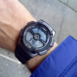 Casio Youth World Time Digital Resin Belt Watch AE-1100W-1AVDF
