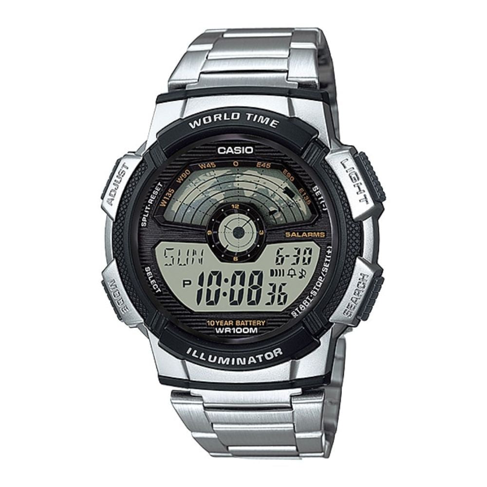 Casio Youth World Time Digital Chain Watch AE-1100WD-1AVDF