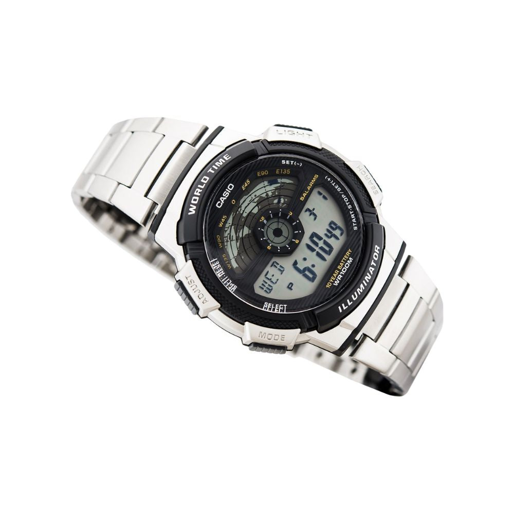 Casio Youth World Time Digital Chain Watch AE-1100WD-1AVDF