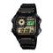 Casio Youth World Time Digital Watch - AE-1200WH-1BVDF, Resin Band, Black
