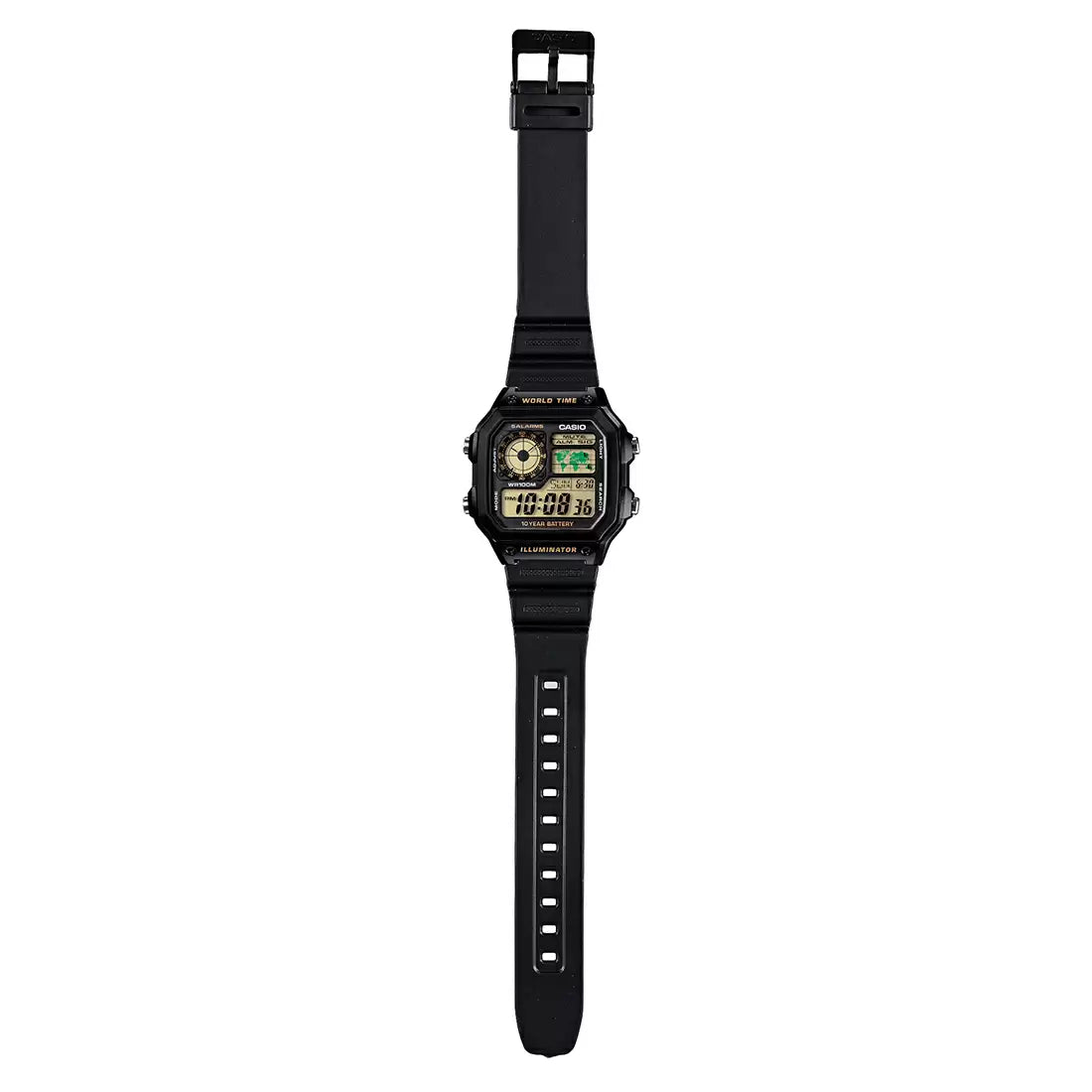Casio AE-1200WH-1BVDF Youth World Time Digital Resin Belt Watch