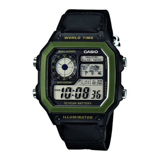 Casio AE-1200WHB-1BVDF Youth World Time Digital Nylon Belt Watch