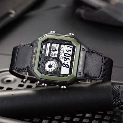 Casio AE-1200WHB-1BVDF Youth World Time Digital Nylon Belt Watch