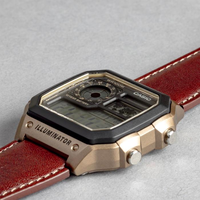 Casio AE-1200WHL-5AVDF Youth World Time Digital Leather Belt Watch