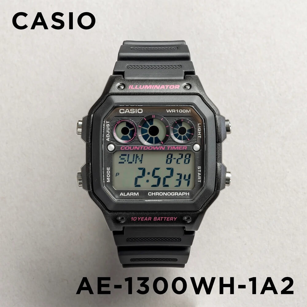 Casio Youth Illuminator World Time Resin Belt Watch AE-1300WH-1A2VDF