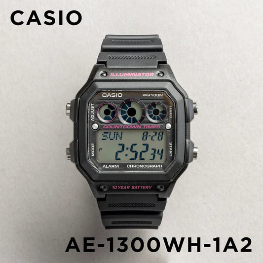 Casio Youth Illuminator World Time Resin Belt Watch AE-1300WH-1A2VDF