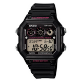 Casio Youth Illuminator World Time Resin Belt Watch AE-1300WH-1A2VDF