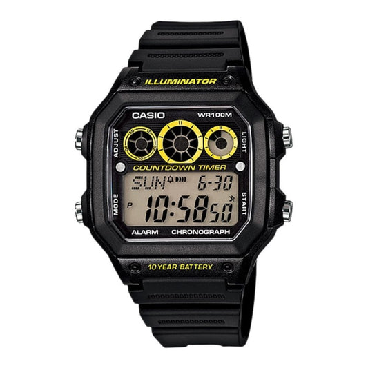 Casio Youth Illuminator World Time Resin Belt Watch AE-1300WH-1AVDF