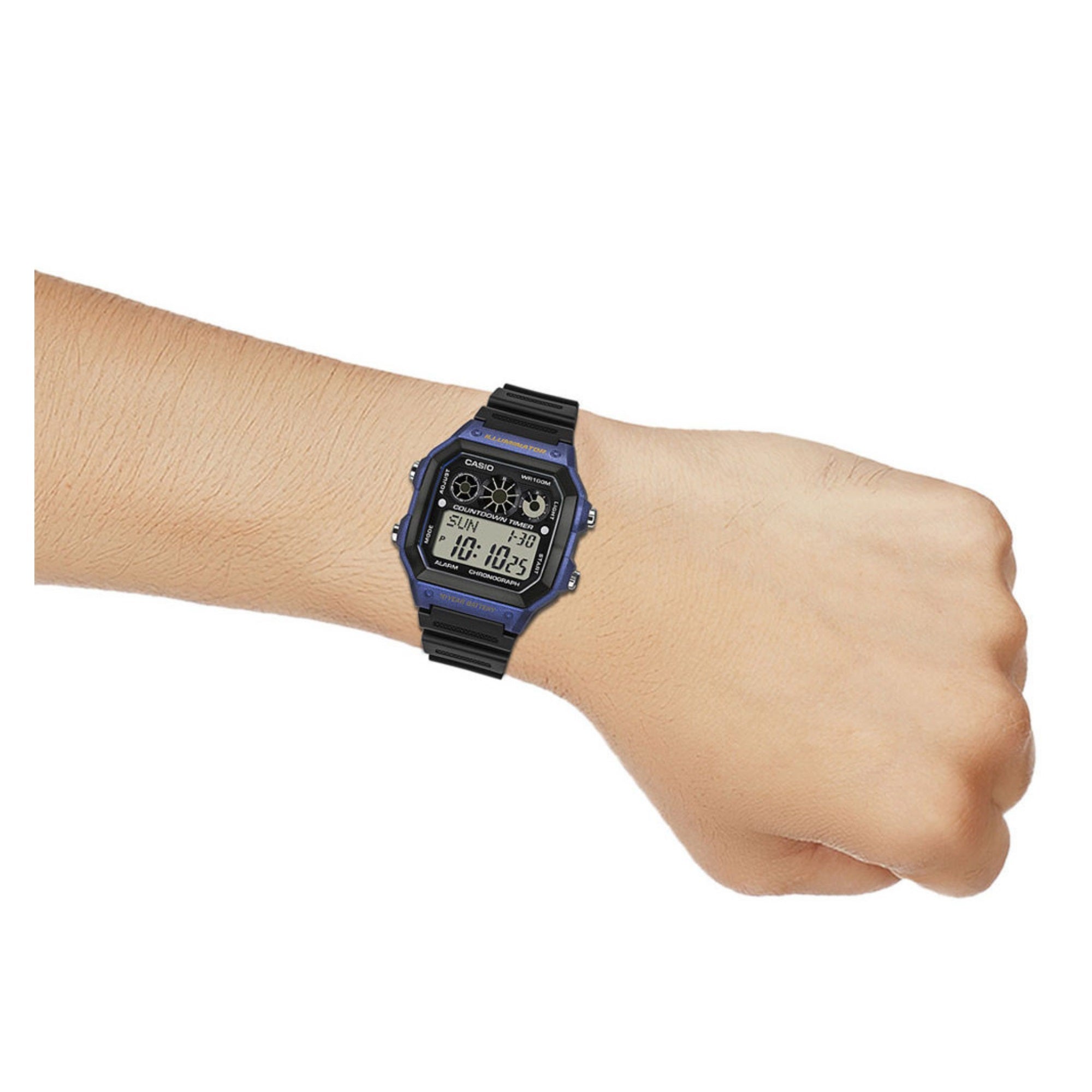 Casio Youth Illuminator World Time Resin Belt Watch AE-1300WH-2AVDF