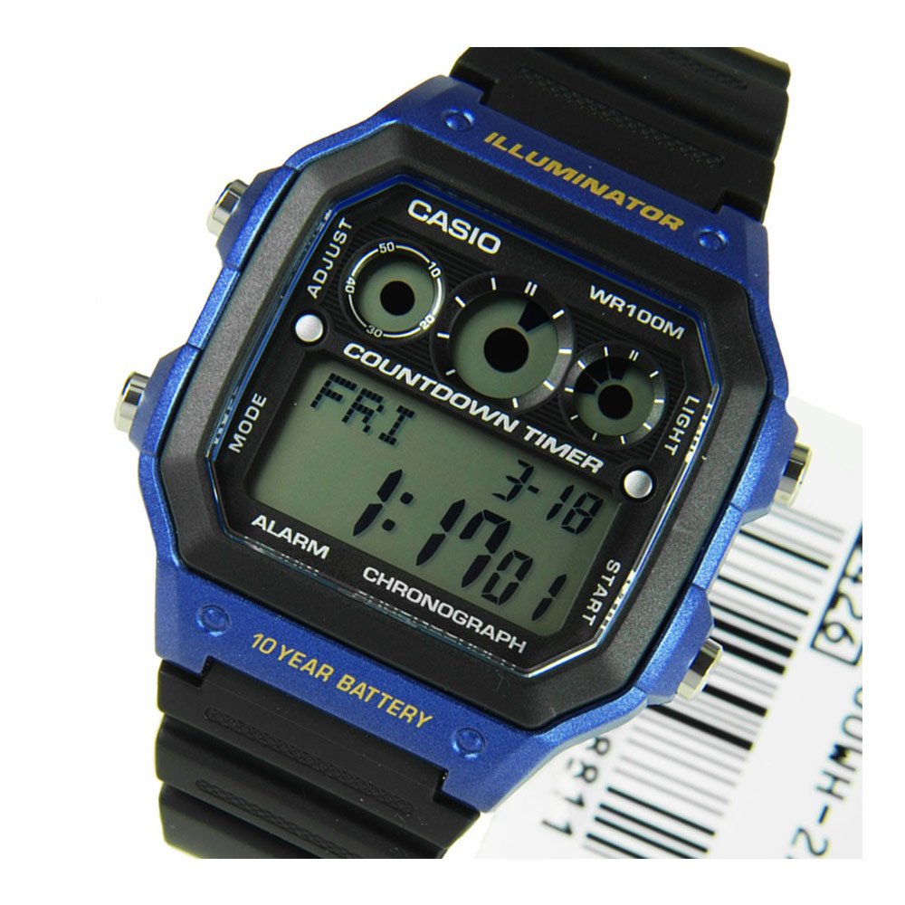 Casio Youth Illuminator World Time Resin Belt Watch AE-1300WH-2AVDF