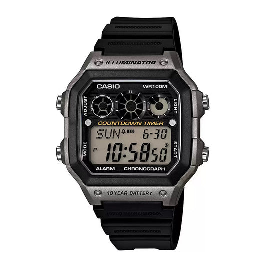 Casio Youth Illuminator World Time Resin Belt Watch AE-1300WH-8AVDF