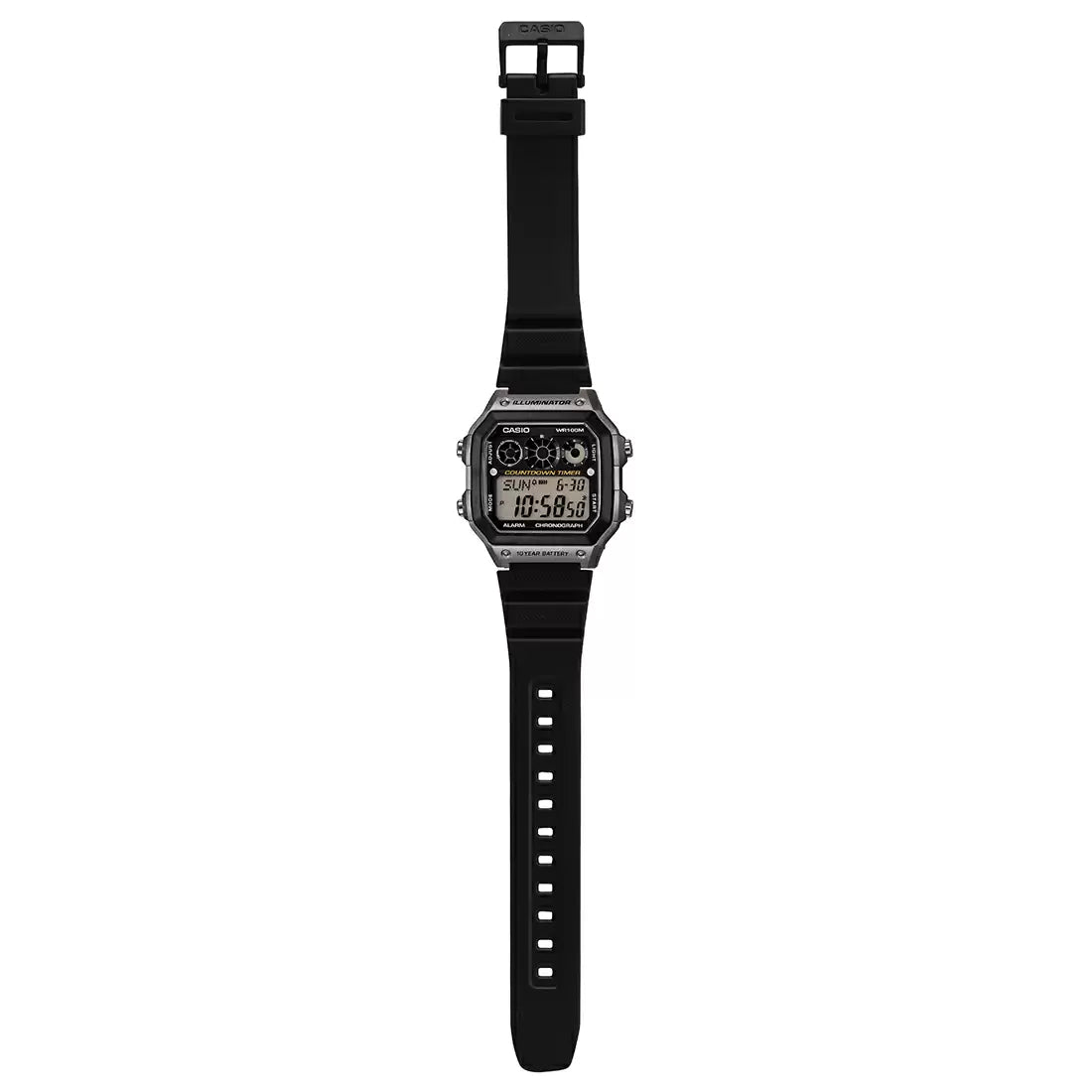 Casio Youth Illuminator World Time Resin Belt Watch AE-1300WH-8AVDF