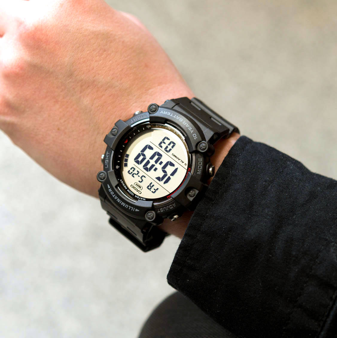 Casio Youth Dual Time Digital Resin Belt Watch AE-1500WH-1AVDF