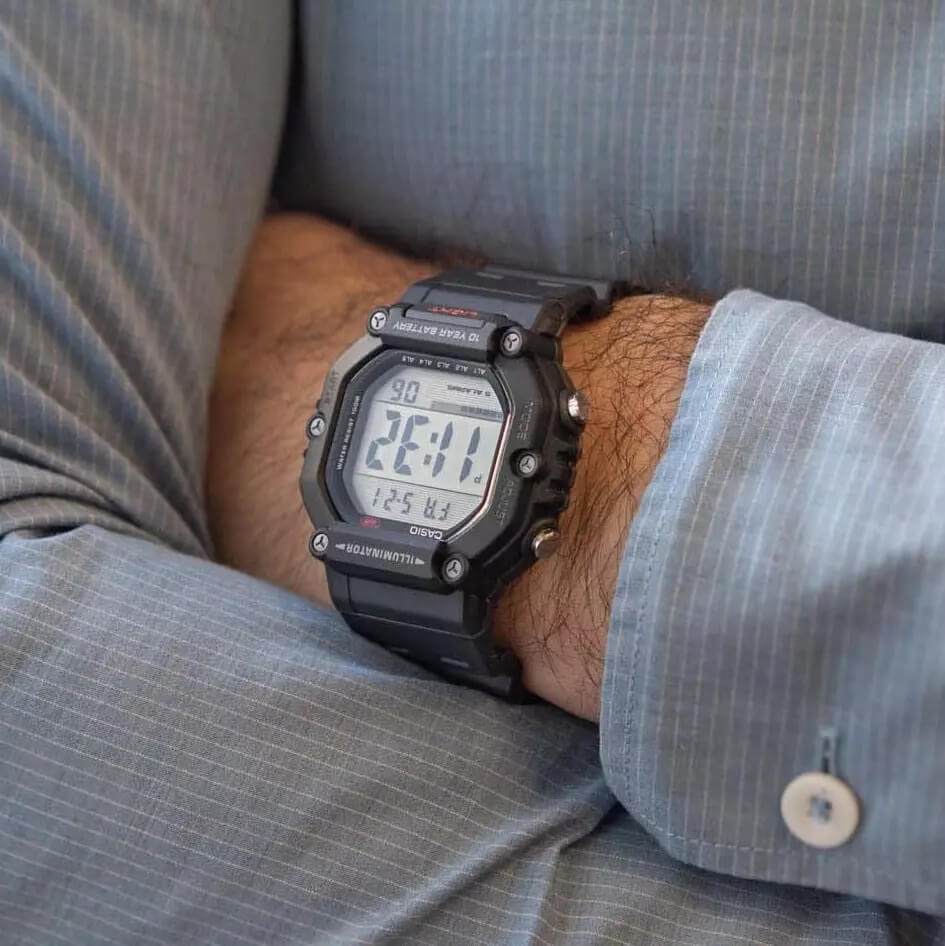 Casio Youth Dual Time Digital Resin Belt Watch AE-1600H-1AVDF