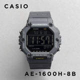 Casio Youth Dual Time Digital Resin Belt Watch AE-1600H-8BVDF