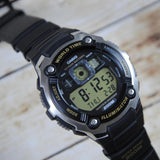 Casio Youth World Time Digital Resin Belt Watch AE-2000W-9AVDF