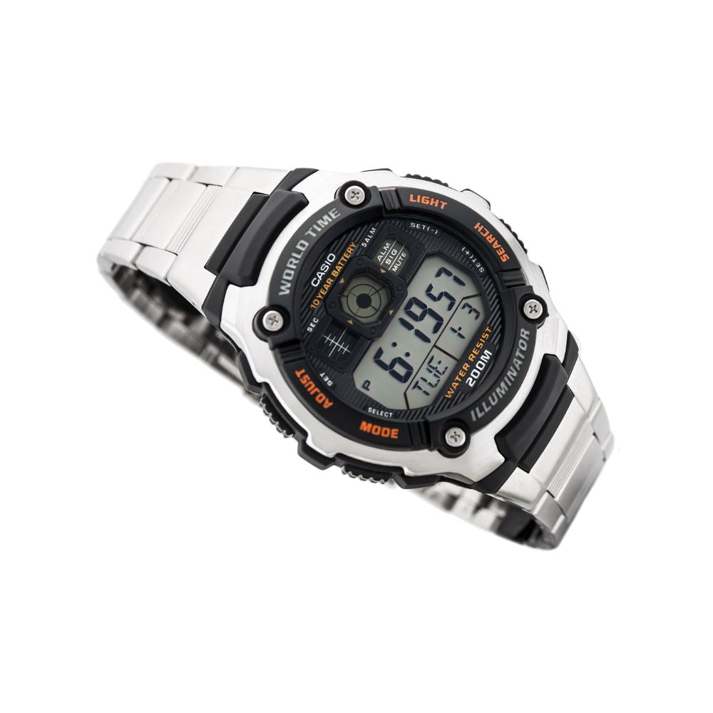 Casio Youth World Time Digital Chain Watch AE-2000WD-1AVDF