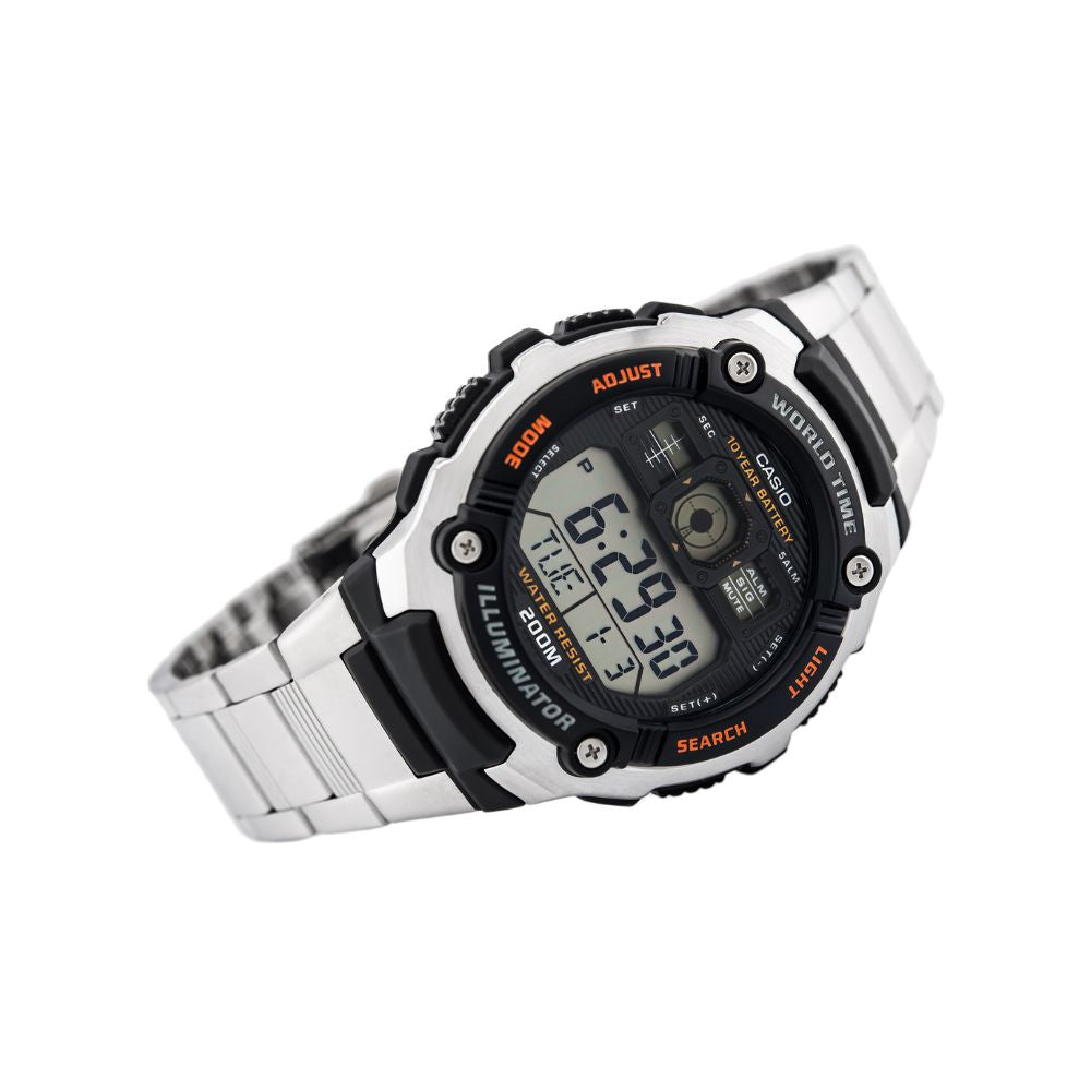 Casio Youth World Time Digital Chain Watch AE-2000WD-1AVDF