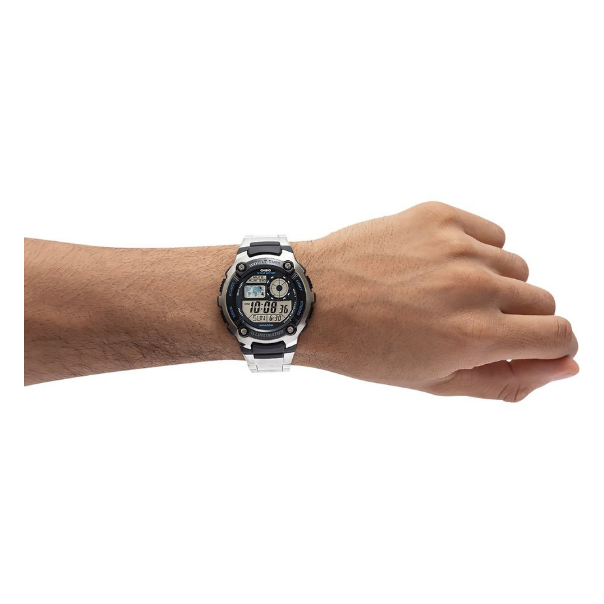 Casio Youth World Time Digital Chain Watch AE-2100WD-1AVDF