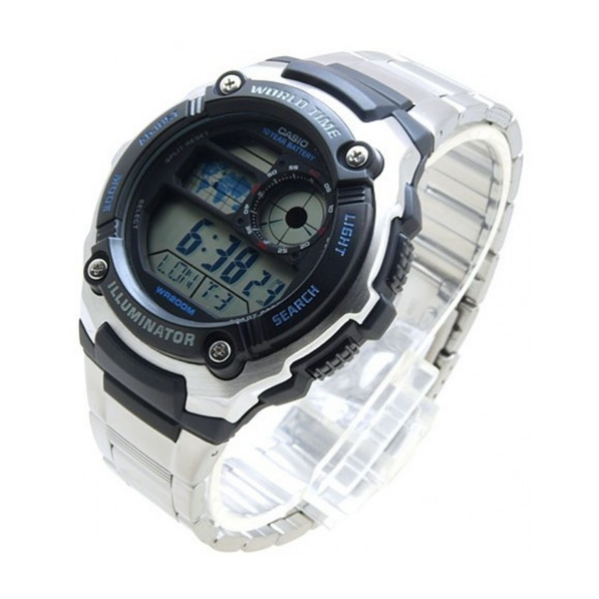 Casio Youth World Time Digital Chain Watch AE-2100WD-1AVDF