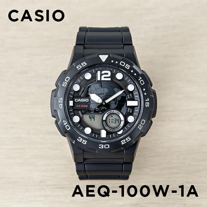 Casio Youth World Time Resin Belt Watch AEQ-100W-1AVDF